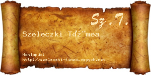 Szeleczki Tímea névjegykártya