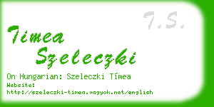 timea szeleczki business card